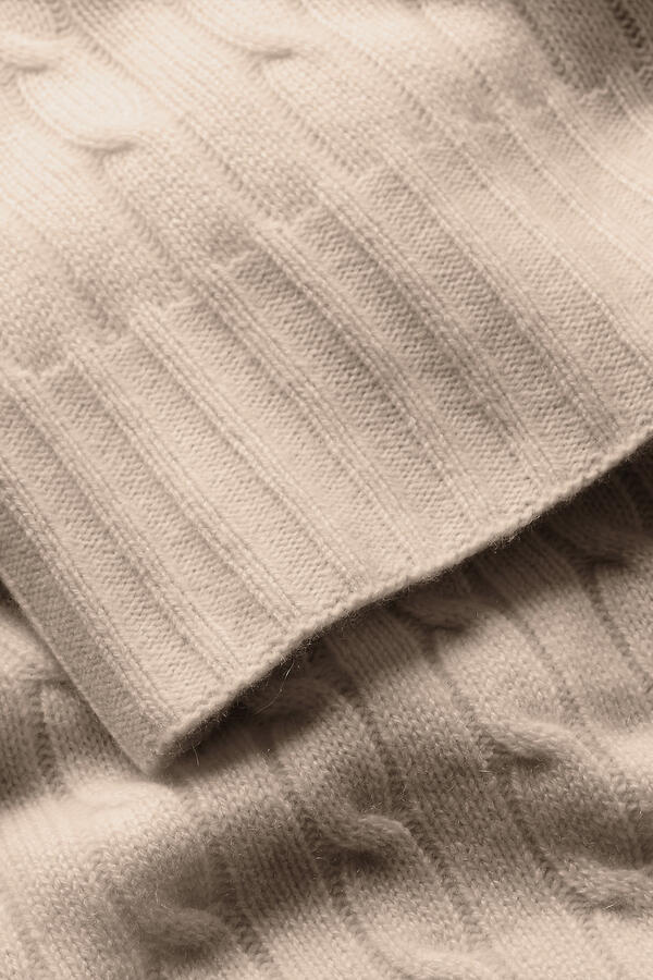 Cable Cashmere Throw Blanket