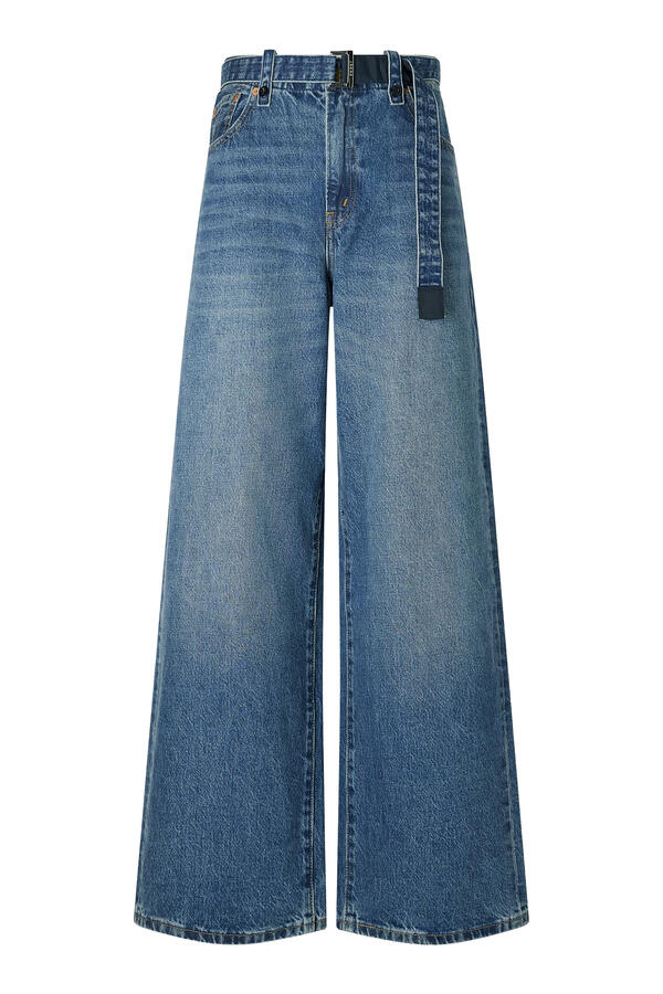 Belted Wide-Leg Jeans