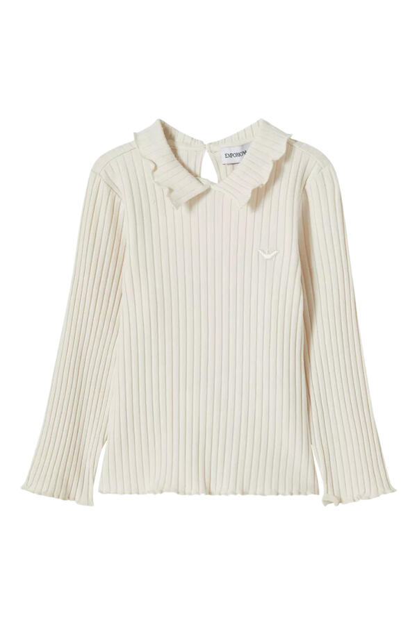 Kids Ruffled Collar Long Sleeves T-Shirt