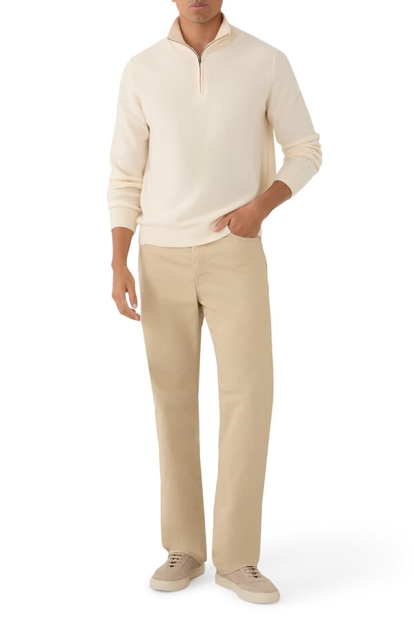  Plush Cashmere Quarter-Zip Sweater