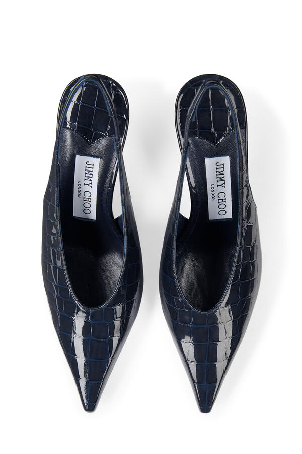 Isa 80 Croc-Effect Slingback Pumps