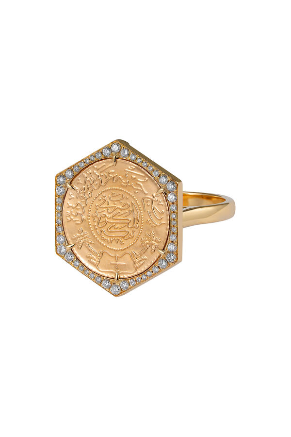 Ginea Ring, 22K & 18K Yellow Gold with Diamonds