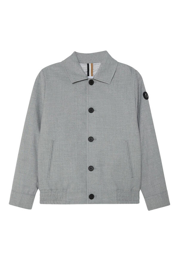 Kids Logo-Patch Button-Up Jacket
