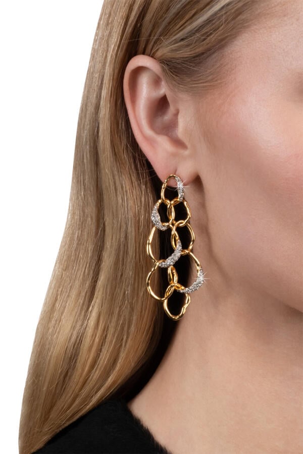 Solanales Crystal Linked Drop Post Earrings