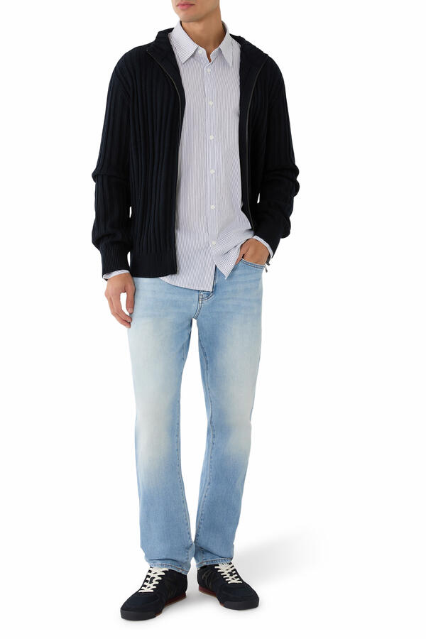 Zip-Fly Faded 5-Pocket Jeans