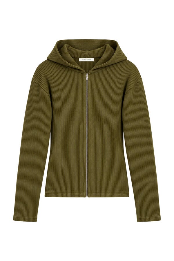 Rib Zip Sweat