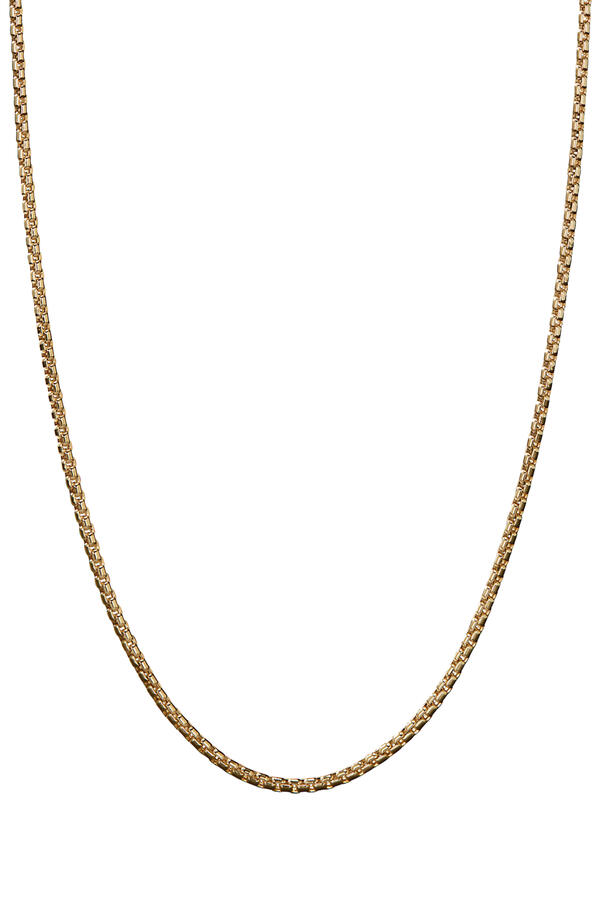 Box Chain Necklace, 18k Yellow Gold