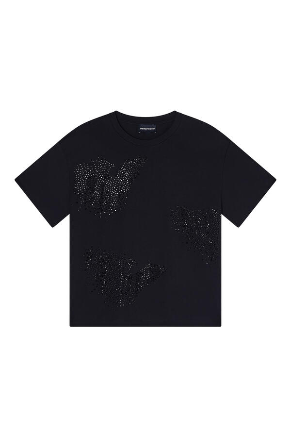 Rhinestone Eagle Logo Jersey T-Shirt