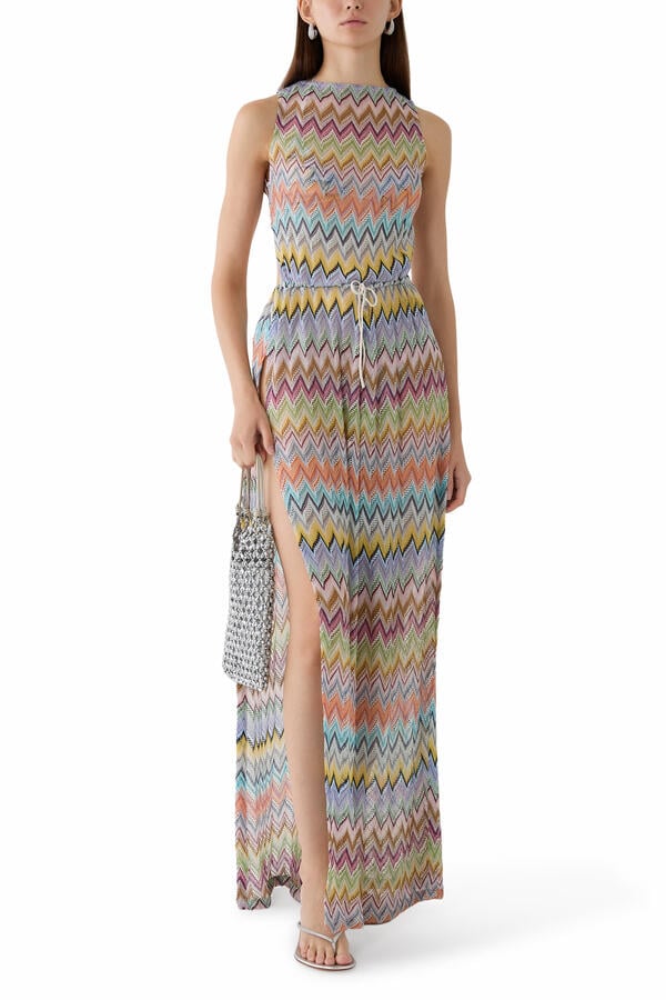 Mare Lace Raschel Zig Zag Sleeveless Jumpsuit