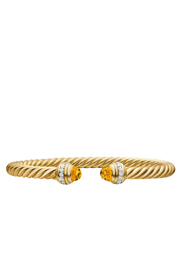 Classic Cablespira® Bracelet, 18K Yellow Gold with Citrine & Diamonds