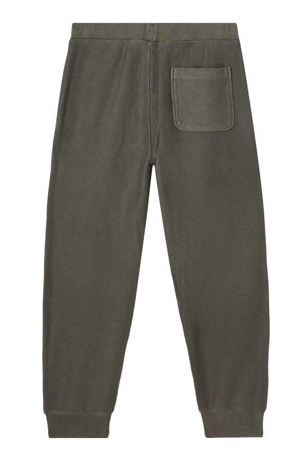 Kids Diagonal Cotton Jersey Joggers with Ribbed Cuffs