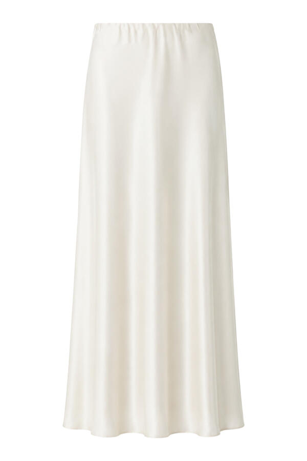 Satin-Feel Draped Maxi Skirt