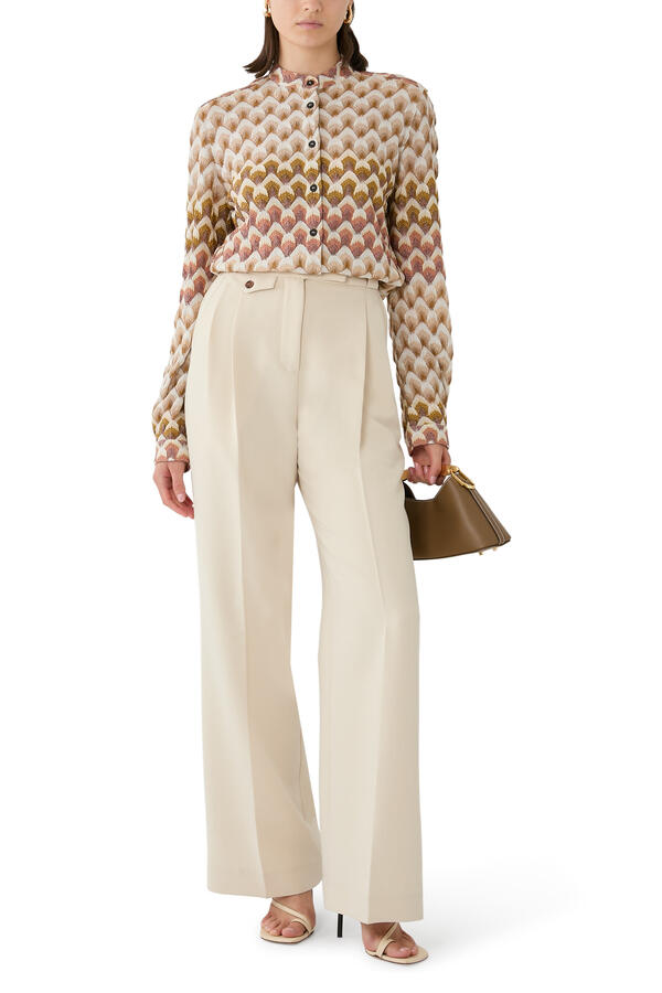 Laced Raschel Long Sleeves Shirt