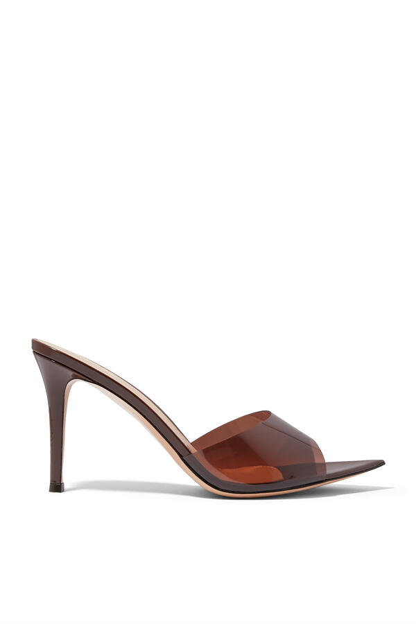 Elle 85 Mules in Plexi and Leather