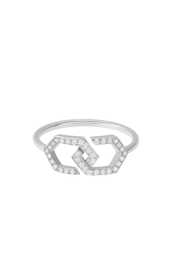 Infinity Ring, 18k White Gold & Diamonds