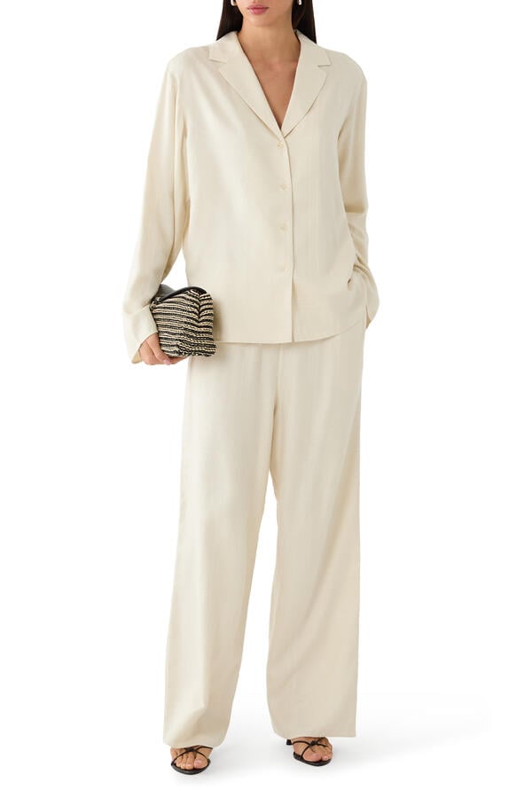 Monogram Flannel Pajama Top