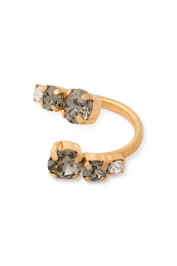 Halo Ring, 18K Gold-Plated Brass & Swarovski® Crystals