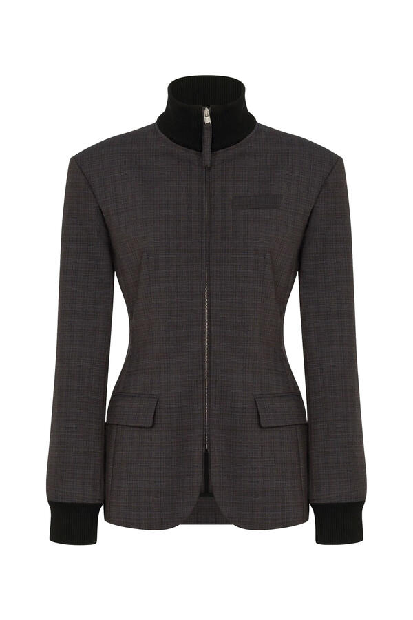 Stretchy Wool-Blend Jacket