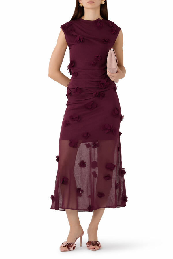 Cora Floral Appliqué Midi Skirt