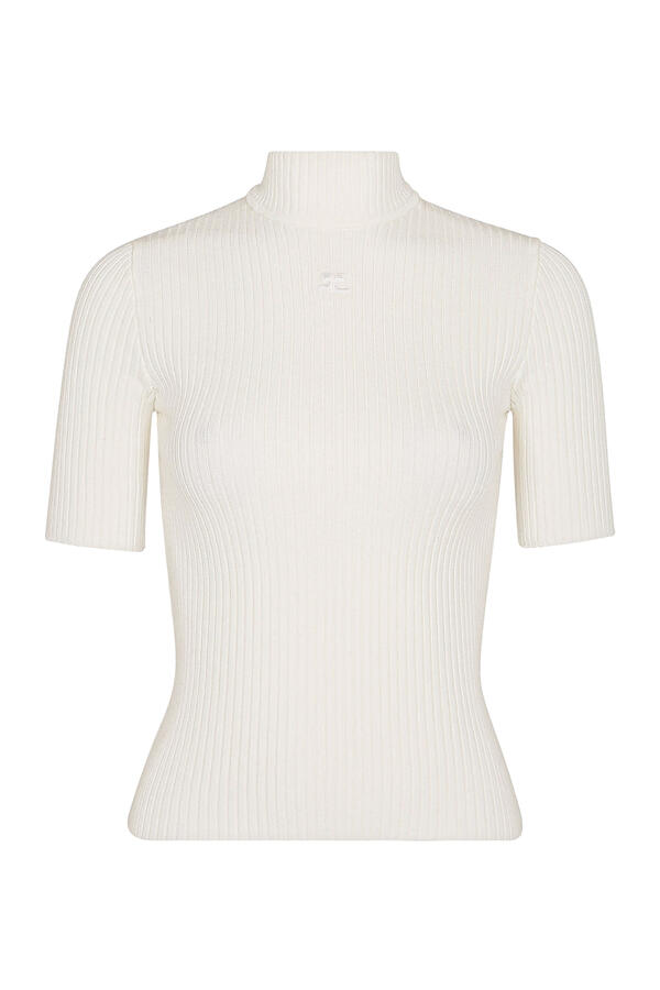 Reedition Short Sleeves Rib Knit Sweater