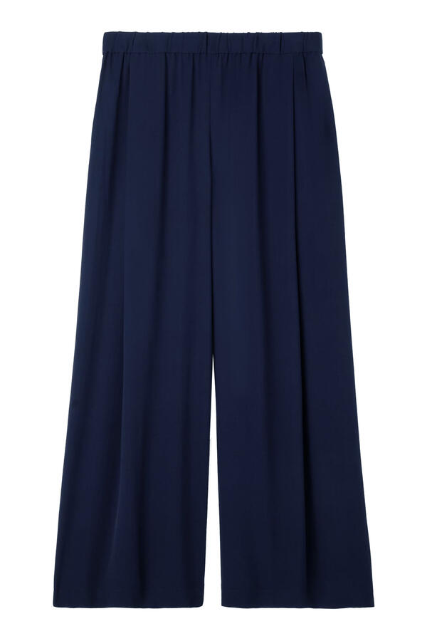 Silk Georgette Crepe Wide-Leg Pants