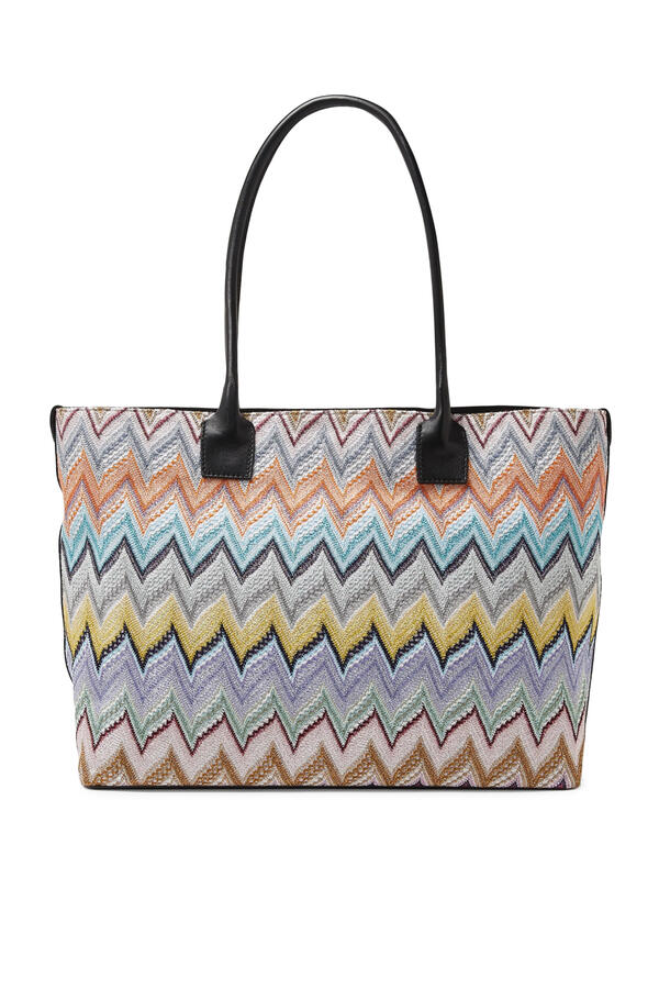 Large Zigzag Raschel Tote Bag