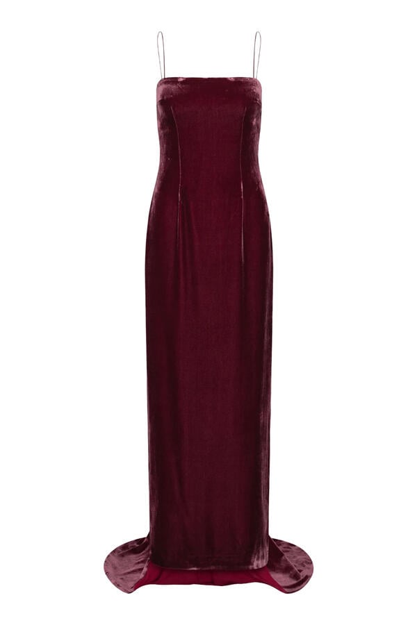 Silk Velvet Strap Dress
