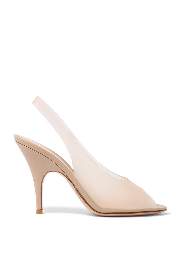 Amelie 95 Slingback Pumps in Plexi and Leather