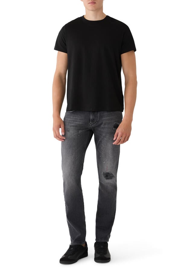 Logo Faded Five-Pocket Jeans