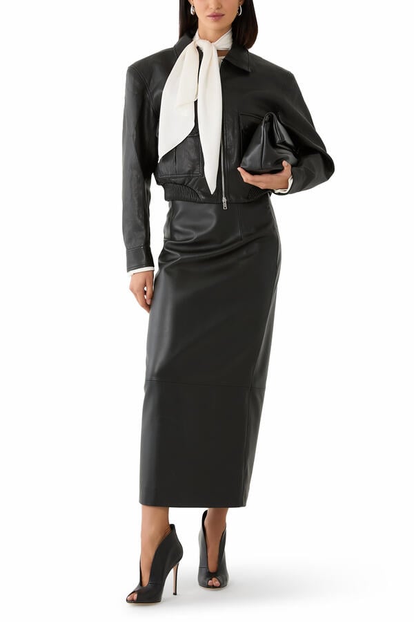 Val Faux Leather Padded Jacket
