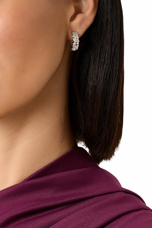 La Fantaisie Diamond Mini Hoops, 18K White Gold & Diamonds