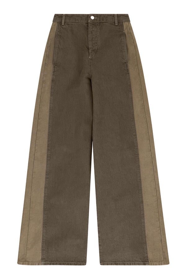 Five-Pocket Wide-Leg Denim Pants