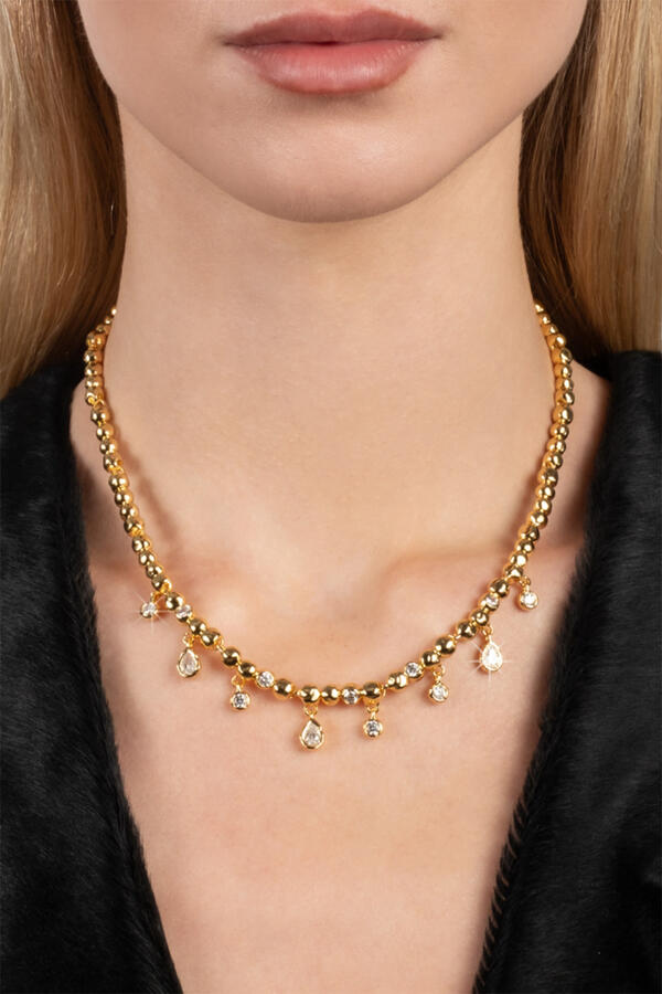 Asterales Crystal Charm Ball Chain Necklace