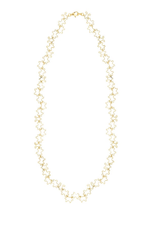 Puzzle Cage Necklace, 18K Yellow Gold