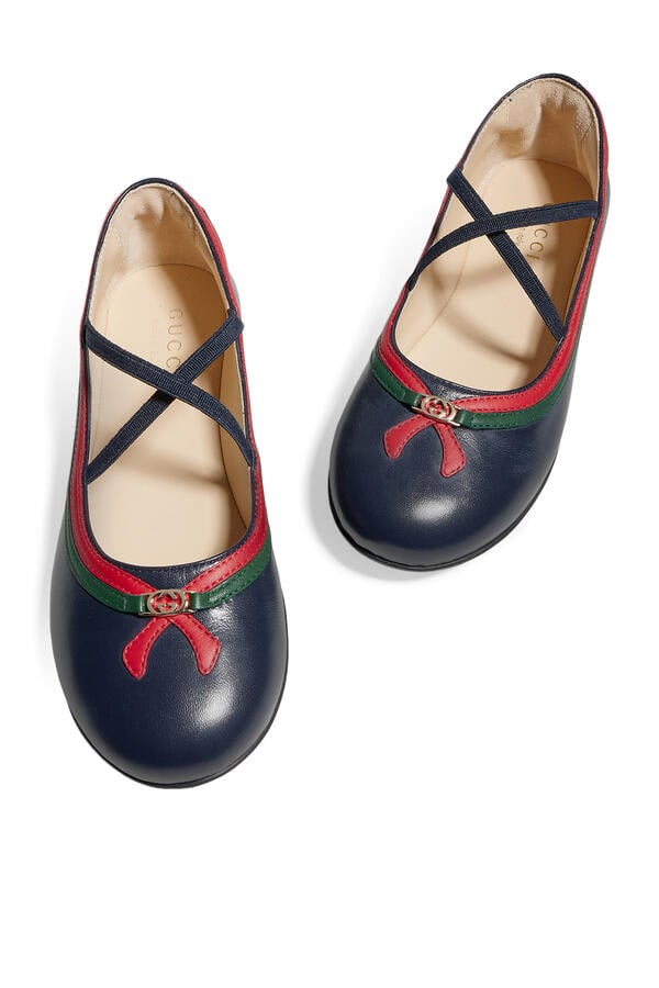 Kids Leather Ballerina Flats