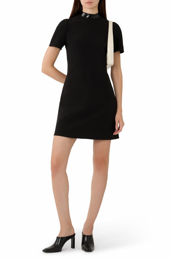 Vinyl Collar A-Line Dress