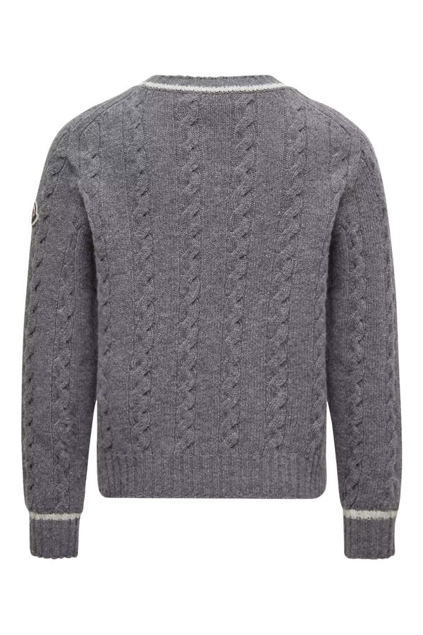 Kids Stripe-Trimmed Wool Jumper