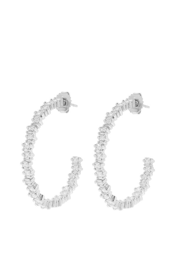 Princess Cut Diamond Hoop Earrings