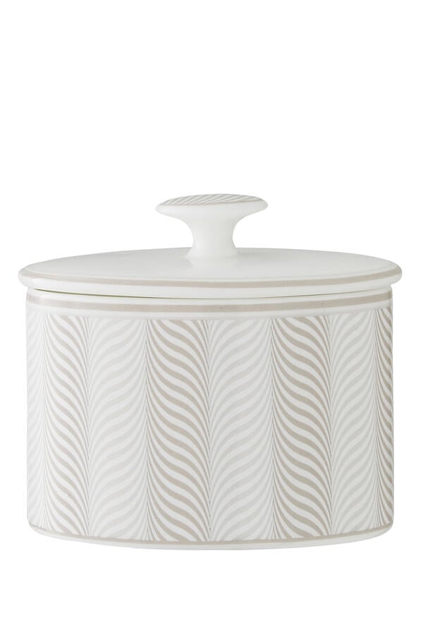 Bakewell Taupe Oval Sugar Pot with Lid
