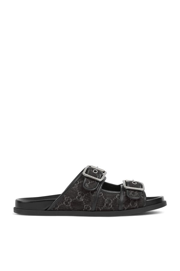 Logo Buckle Slide Sandals 