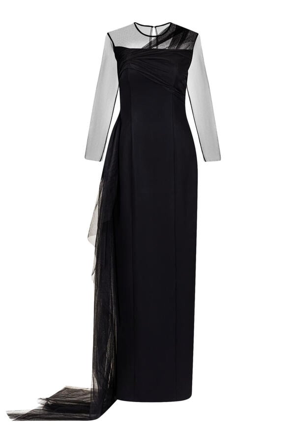Illusion Sleeves Gown