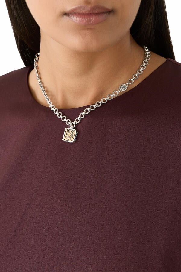 We Are One Necklace, 18K Yellow Gold, Sterling Silver & Black Spinel