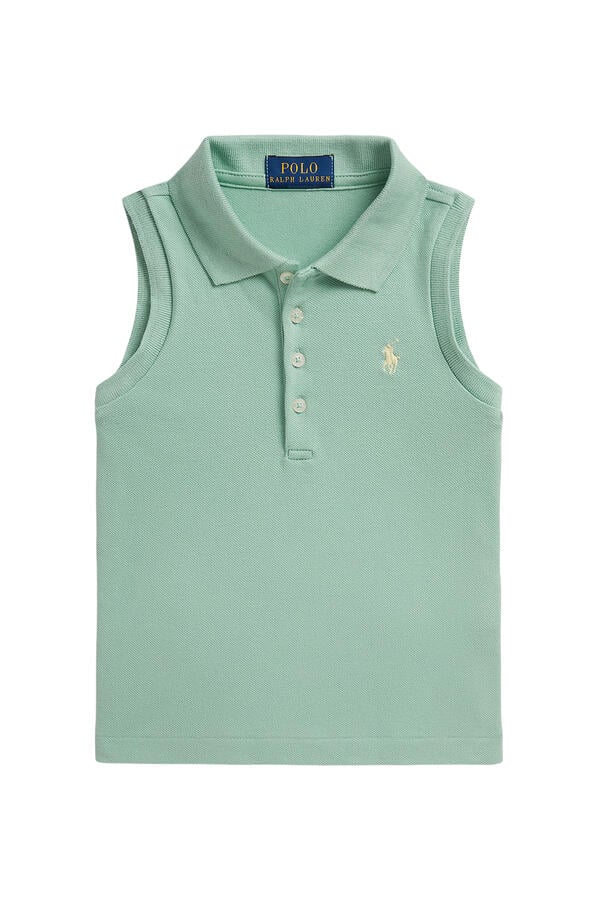 Kids Stretch Mesh Sleeveless Polo Shirt