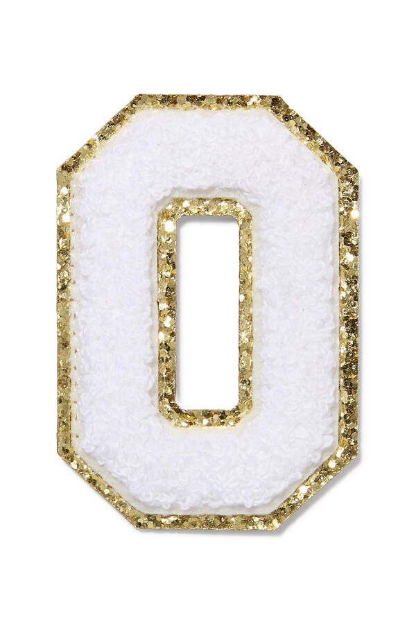 رقعة بتصميم حرف "O"شنيل لامع للأطفال