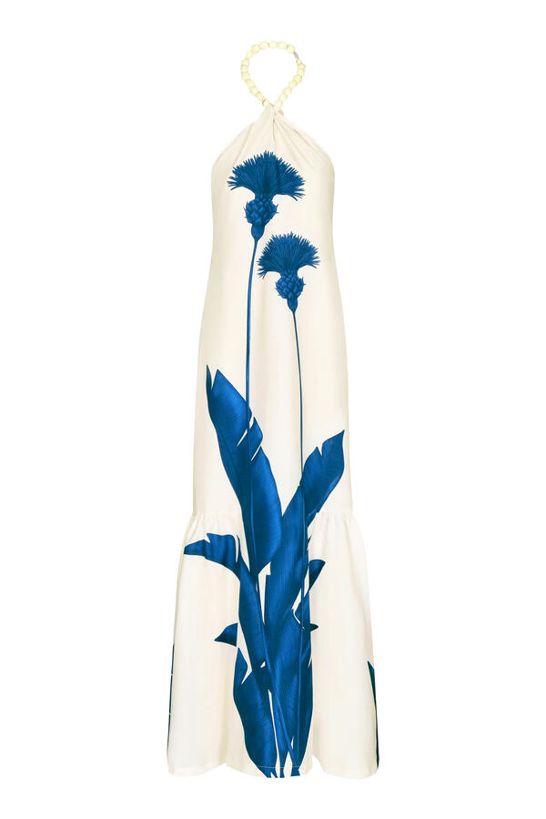 Costera Strapless Tie-Detail Floral-Print Maxi Dress