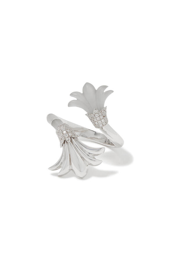  Psychedeliah On A Vine Ring, 18K White Gold & Diamonds 