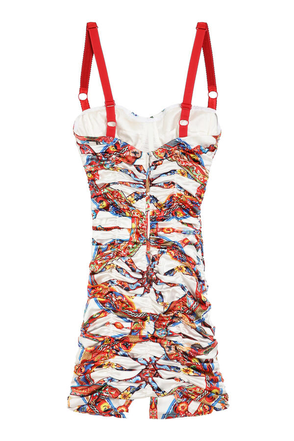 Carretto-Print Silk Midi Dress 