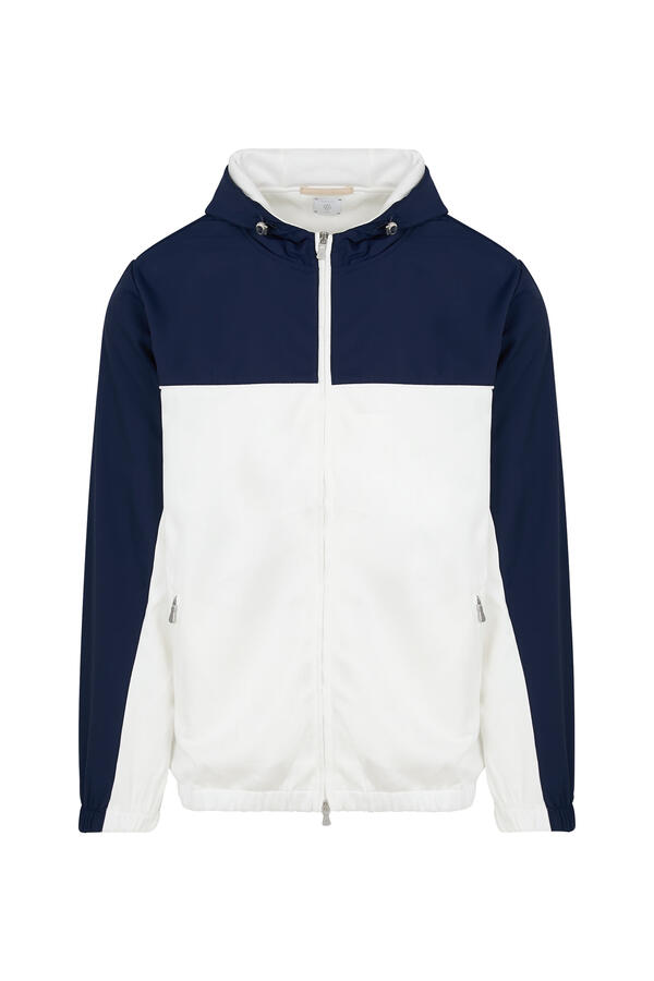 Bimaterial Giza Cotton & Nylon Full-Zip Sweatshirt