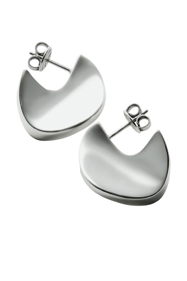 Small Disc Earrings, Sterling Silver