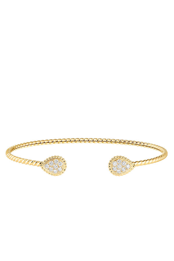 Serpent Bohème Double Xs Motif Bracelet, Paved With Diamonds, In Yellow Gold